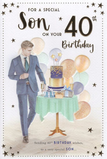 Picture of FOR A SPECIAL SON ON YOUR 40TH BIRTHDAY CARD